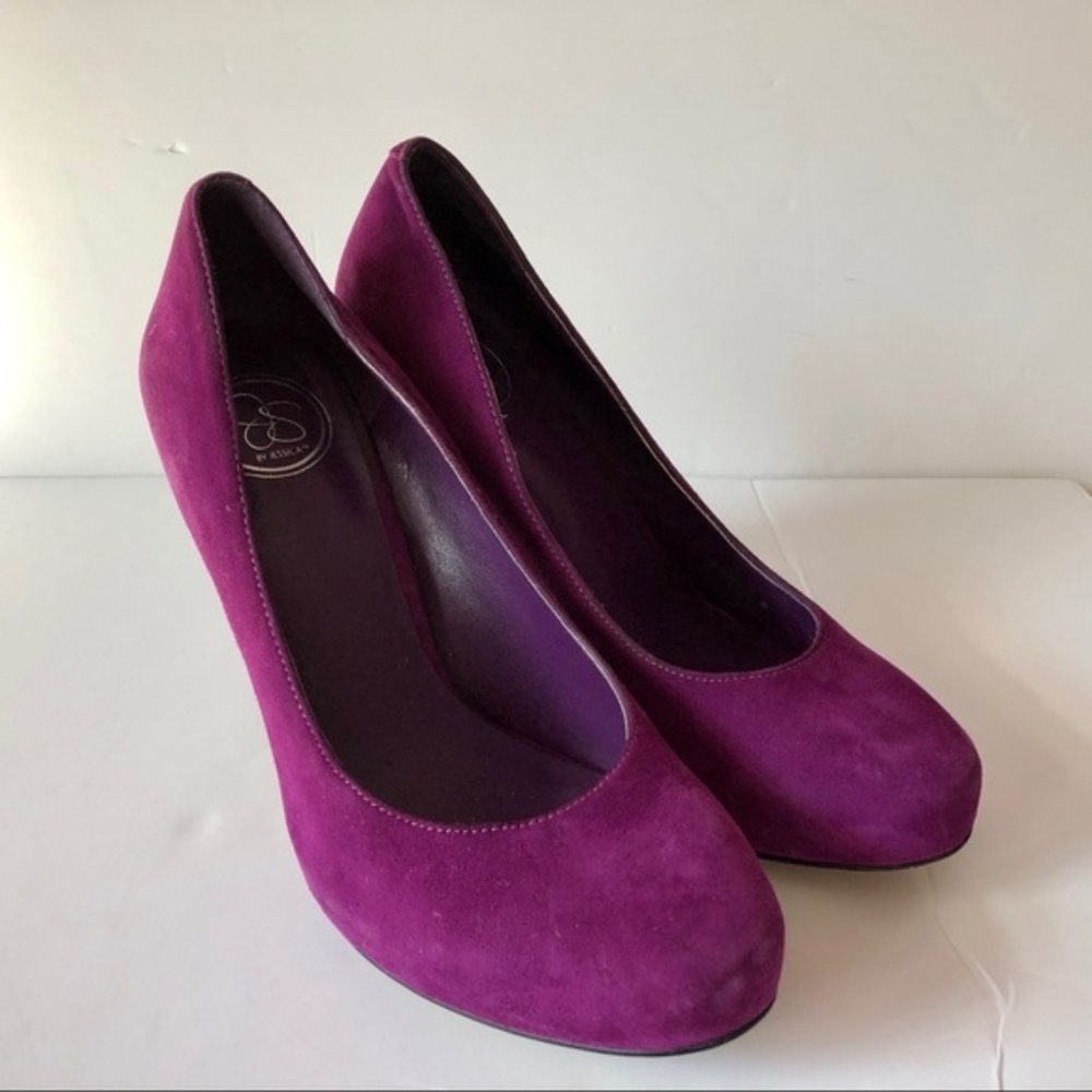 Jessica Simpson Suede Raspberry Pumps
